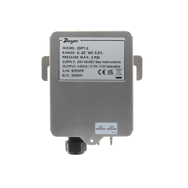 Dwyer Instruments Industrial differential pressure transmitter, range 0-.50in wc, 0.5% FS accuracy IDPT-23U-IN - main